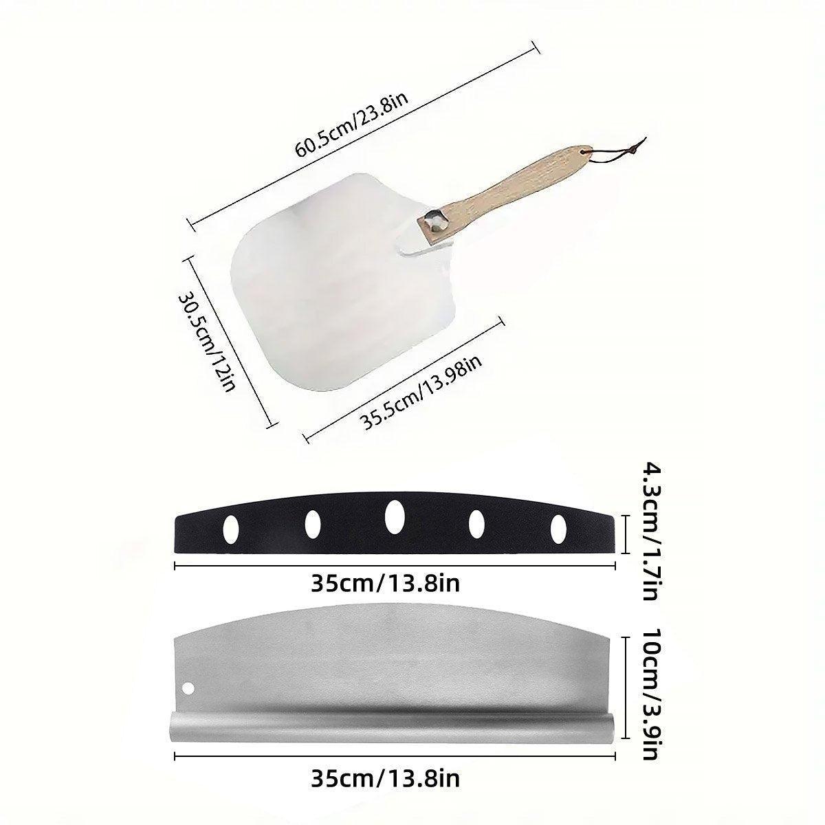 Premium 12-Inch Aluminium Pizza Peel Set – with Cutter