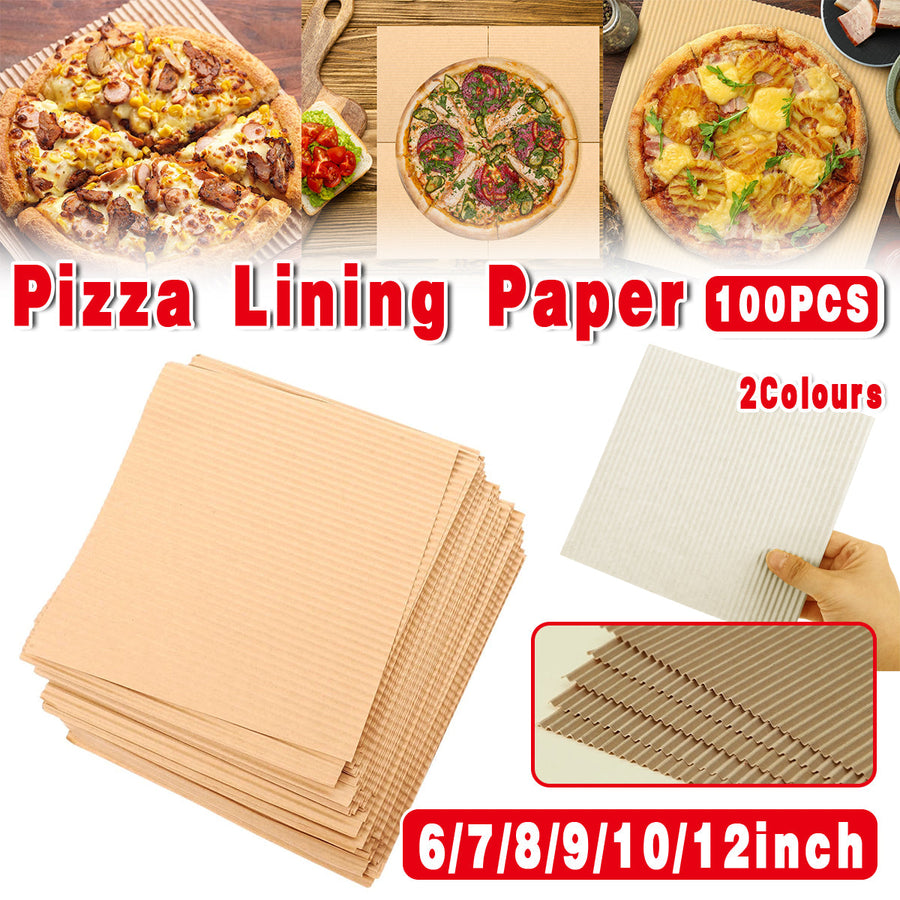 100PCS Pizza Box Pads Greaseproof Paper Food Liners Oil Resistant Pizza Mat - 10inch - SuperSaverAU - view 1