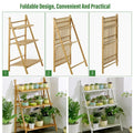 Premium 3-Layer Wooden Foldable Plant Stand – White 70 x 40 x 96cm