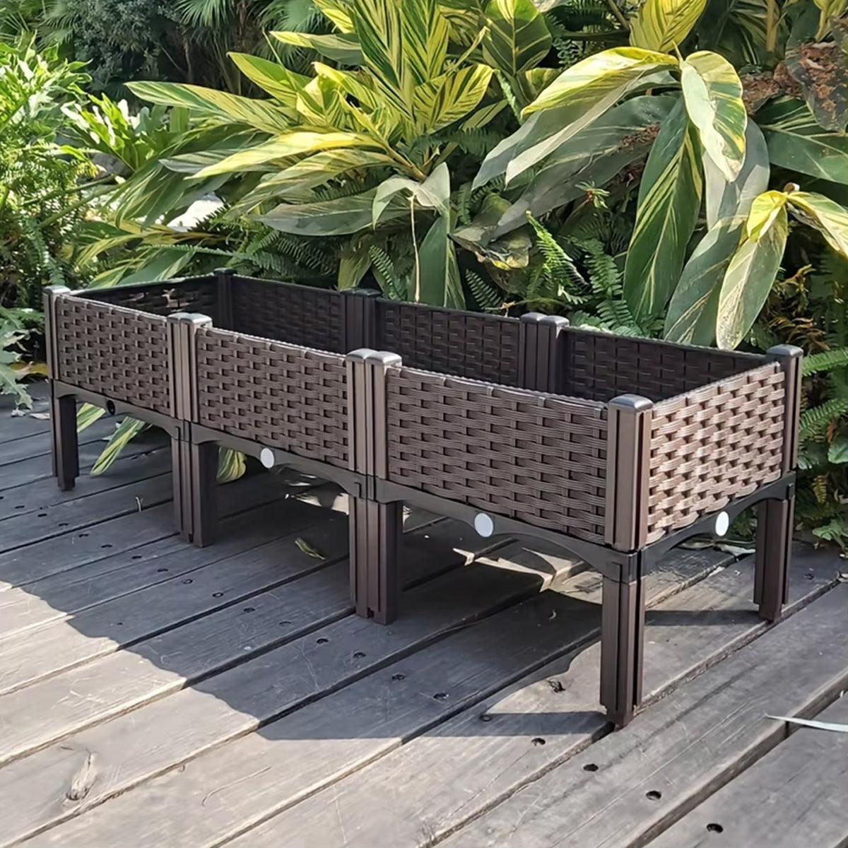 Premium Outdoor Rectangular Planter Box – Dark Brown 120cm