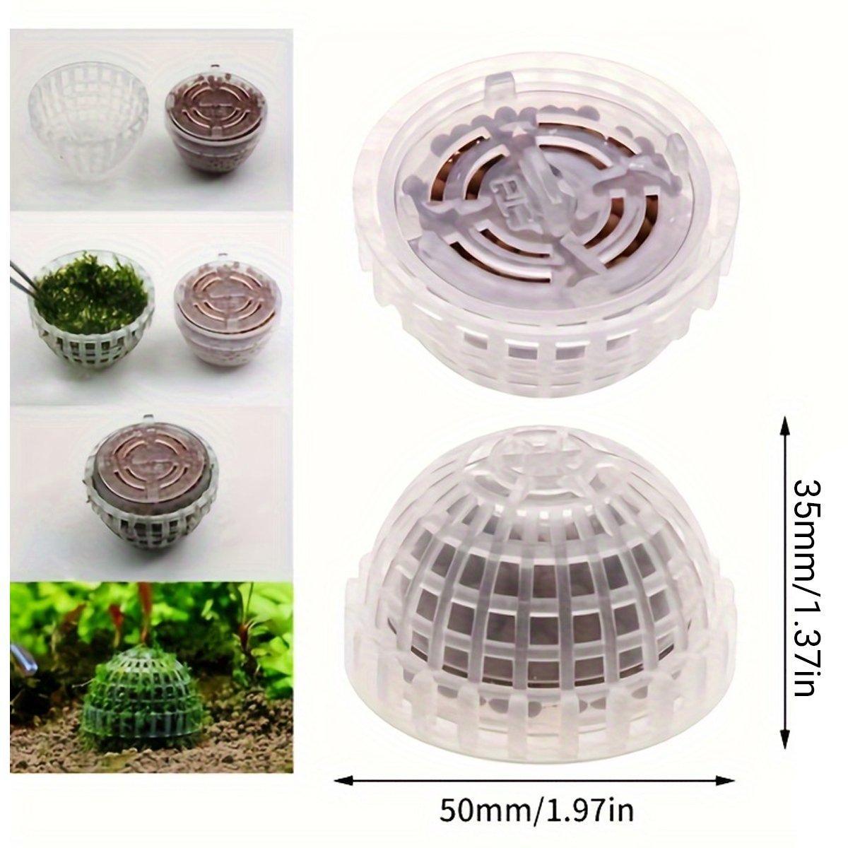 Premium Transparent Aquarium Moss Ball Holders - 3pcs