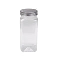 20pcs Square Transparent Plastic Bottles 550ml with Aluminium Caps for Food Storage - SuperSaverAU - view 5