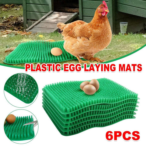 Premium Green Chicken Nest Box Grass Mats Washable - 6 Pack