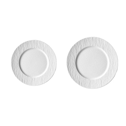 Ceramic Plate 10.5 Inch - Rustic Matte Texture, Stone Pattern, Stable Base