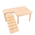 Premium Hamster Wood Platform with Ladder & Ramp - L-Shape