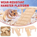 Premium Hamster Wood Platform with Ladder & Ramp - L-Shape