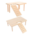 Premium Hamster Wood Platform with Ladder & Ramp - L-Shape