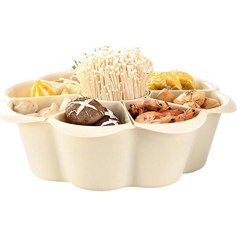 Multifunctional 9-Grid Rotating Platter 33cm for Hot Pot, Snacks, Fruits