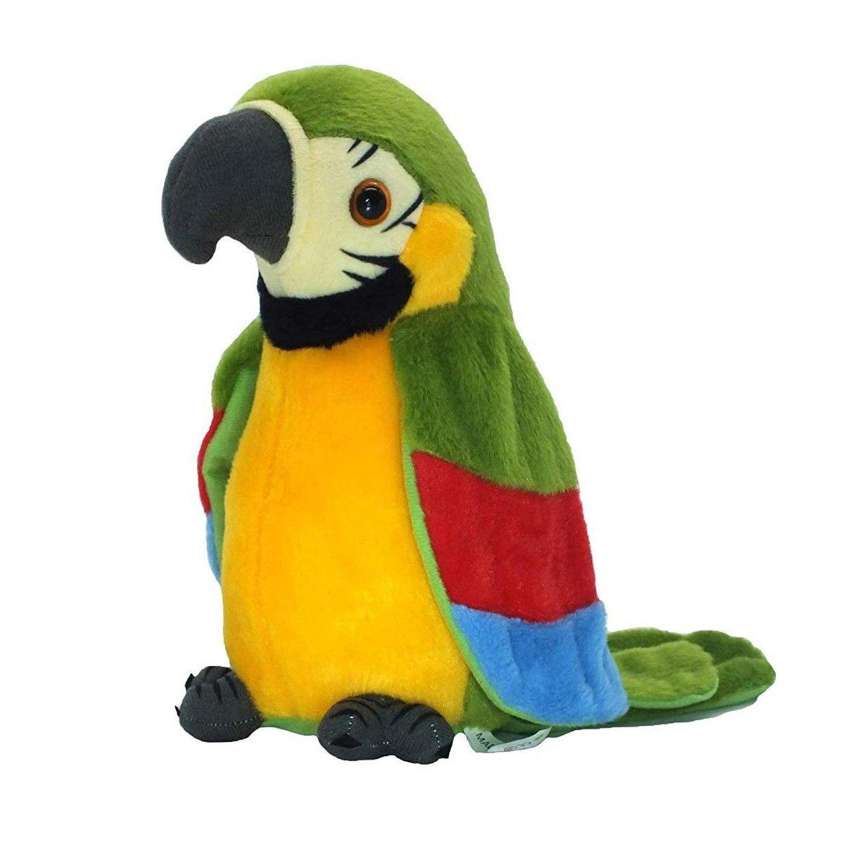 Interactive Blue Talking Plush Parrot for Early Learning and Fun