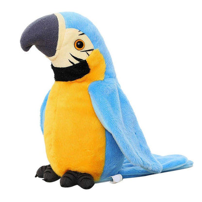 Interactive Blue Talking Plush Parrot for Early Learning and Fun
