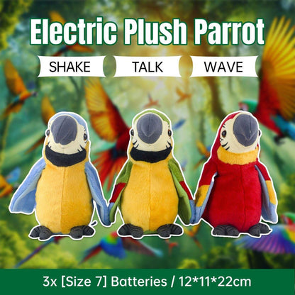 Interactive Red Talking Plush Parrot for Early Learning and Fun