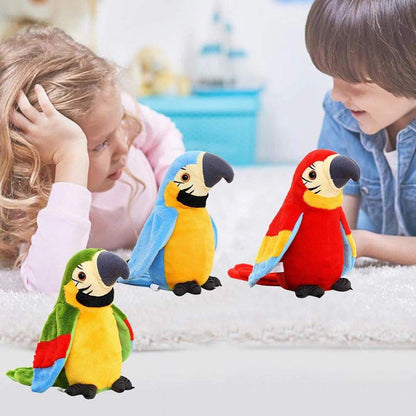 Interactive Red Talking Plush Parrot for Early Learning and Fun