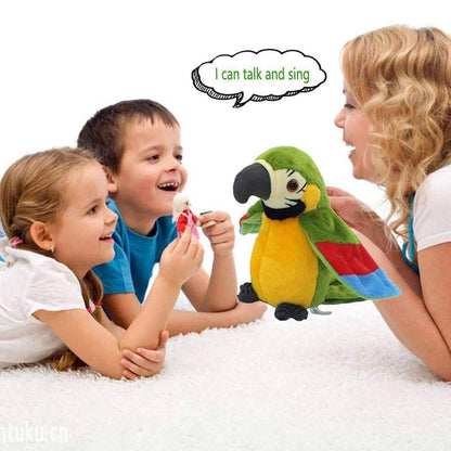 Interactive Red Talking Plush Parrot for Early Learning and Fun