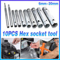 Premium 10 Piece Spark Plug Wrench Set with Tommy Bars - 6-22mm