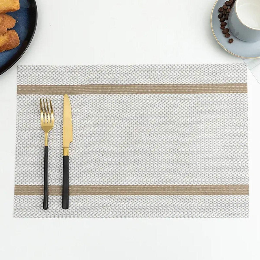 Premium Anti-Slip Woven Placemats – Beige 4 Pack, Heat Resistant