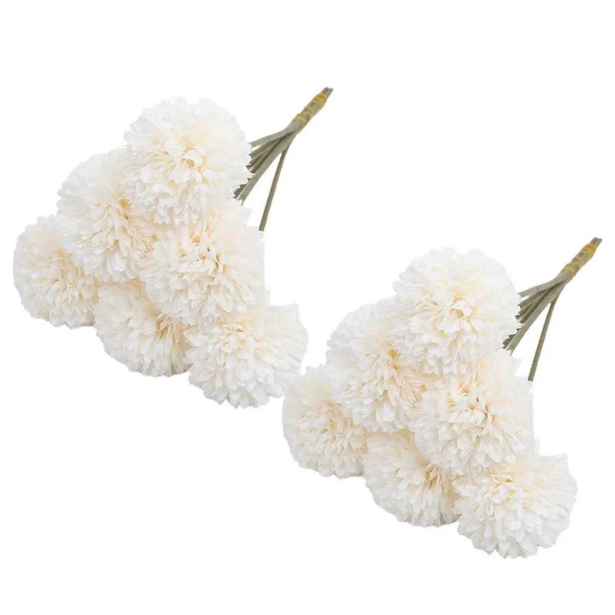 Premium Artificial Dandelion Flowers – White 12 Pack