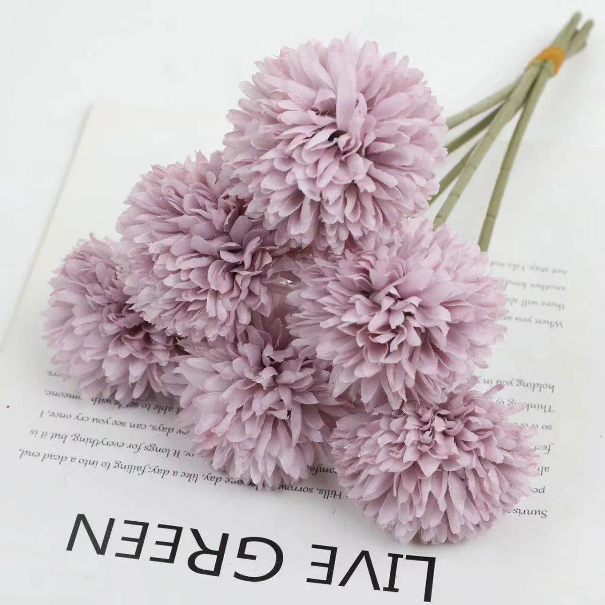 Premium Artificial Dandelion Flowers – White 12 Pack