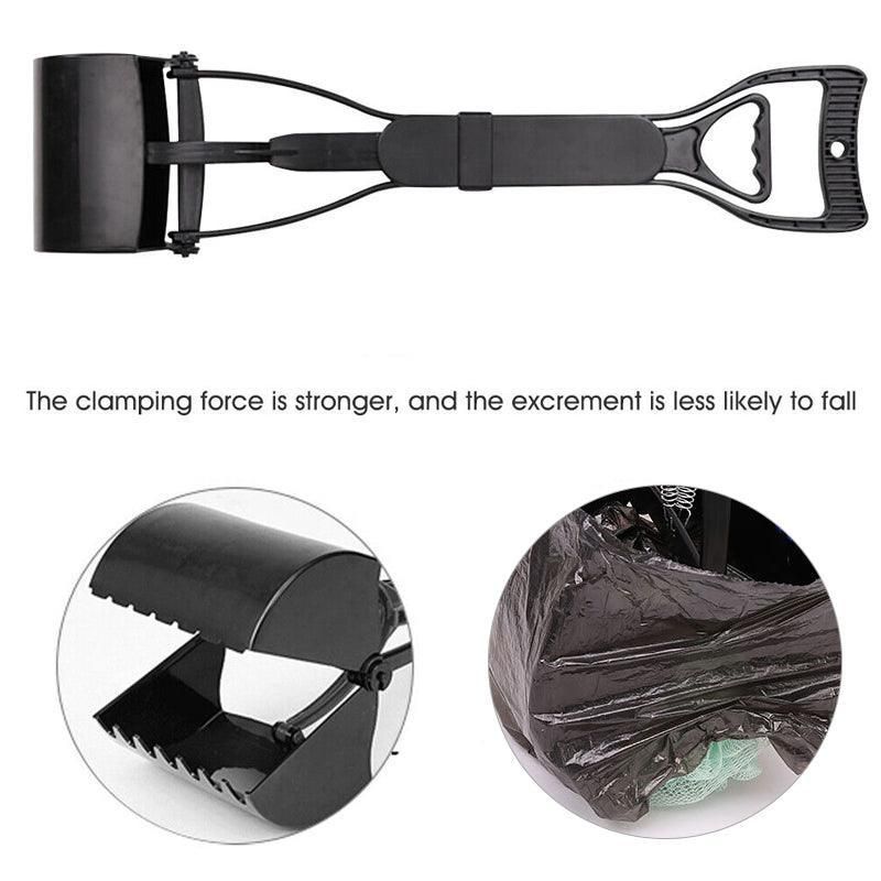 Premium Black Long Handle Dog Pooper Scooper - 60cm