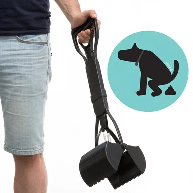 Premium Black Long Handle Dog Pooper Scooper - 60cm