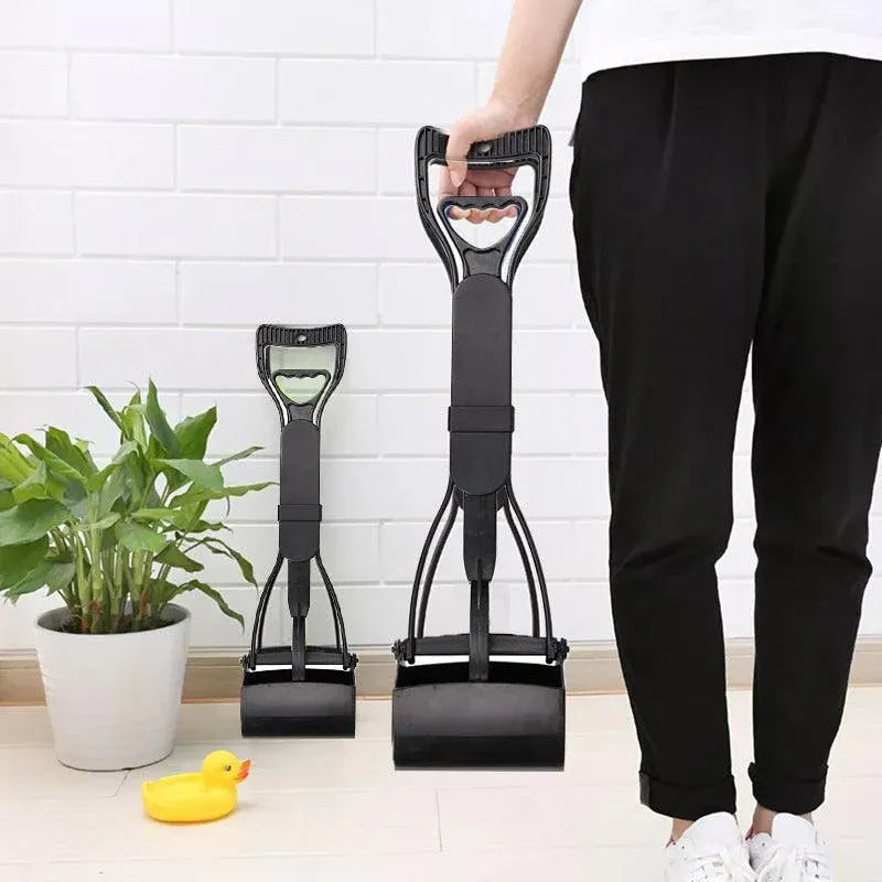 Premium Black Long Handle Dog Pooper Scooper - 60cm