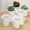 Premium Self-Watering Breathable Planter Pots – White 6 Pack