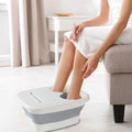 Premium Green Foldable Foot Tub with Lid Phone Holder and Massage Points