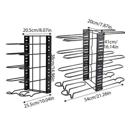 Multi-Layer Vertical Pot Lid Storage Rack Folding Kitchen Countertop Organizer - 5th-Floor