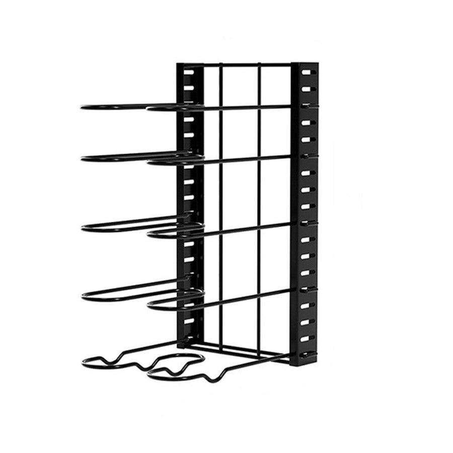 Premium 8-Tier Vertical Pot Lid Storage Rack – Black