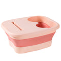 Premium Pink Foldable Foot Tub with Lid Phone Holder and Massage Points