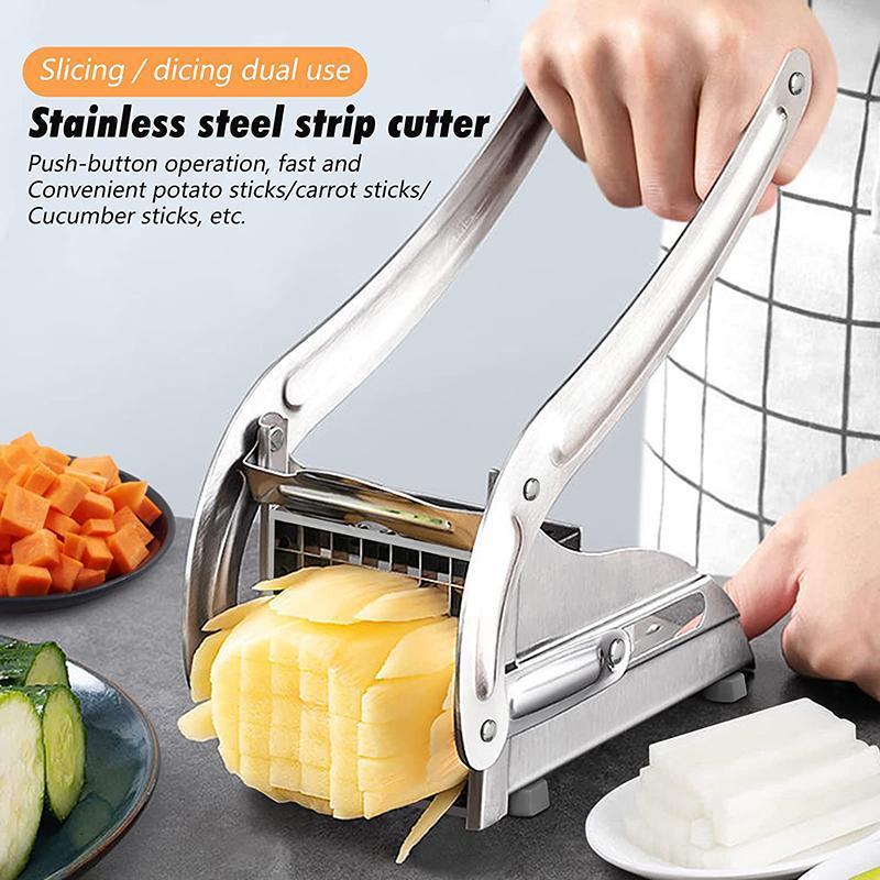Chipper Potato Chipper Maker – Silver with 2 Blades