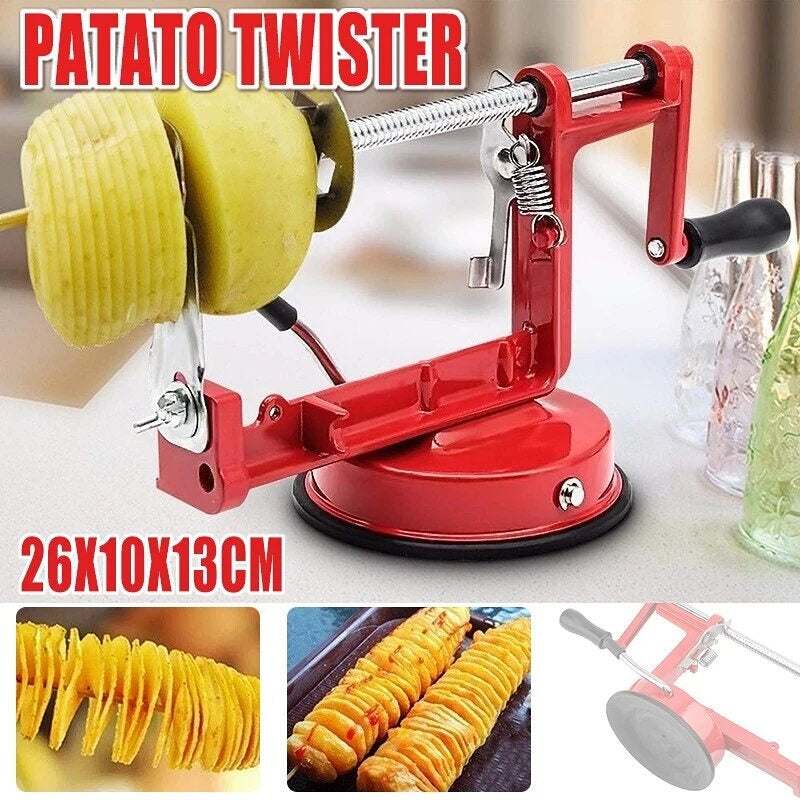 Manual Potato Spiral Slicer - Aluminium Alloy Twister Cutter with Suction Base - SuperSaverAU - view 1