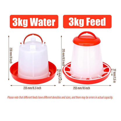 Rooster Farms Durable Poultry Feeder and Waterer for Chicken - Easy Installation
