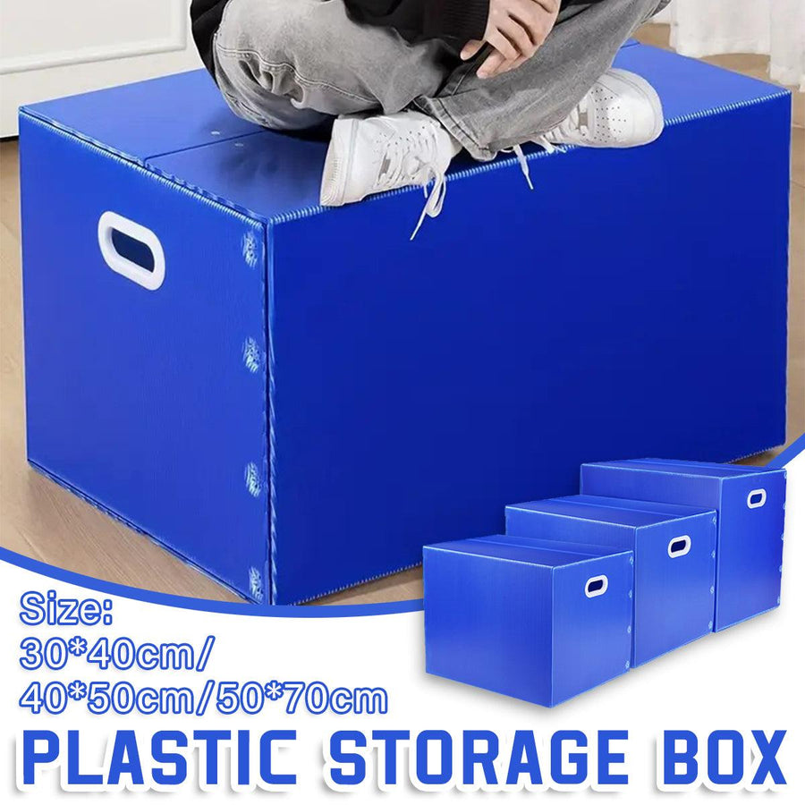 Premium Foldable Waterproof Plastic Storage Box – Blue 40 x 30 x 30cm