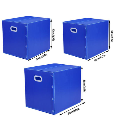 Large Capacity Waterproof Plastic Storage Box Foldable Moving Organizer Durable - 70x50x50cm