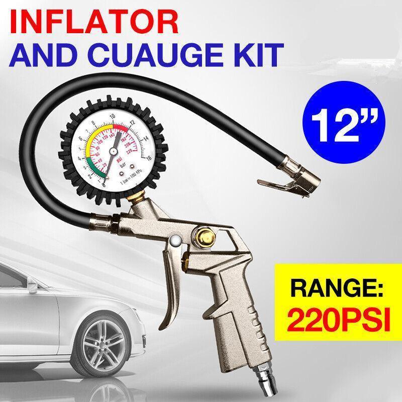 Premium Air Tyre Inflator with Pressure Gauge - 220PSI