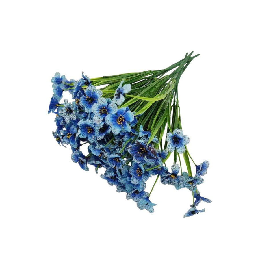 Premium Artificial Spring Grass Flowers – Blue 12 Pack