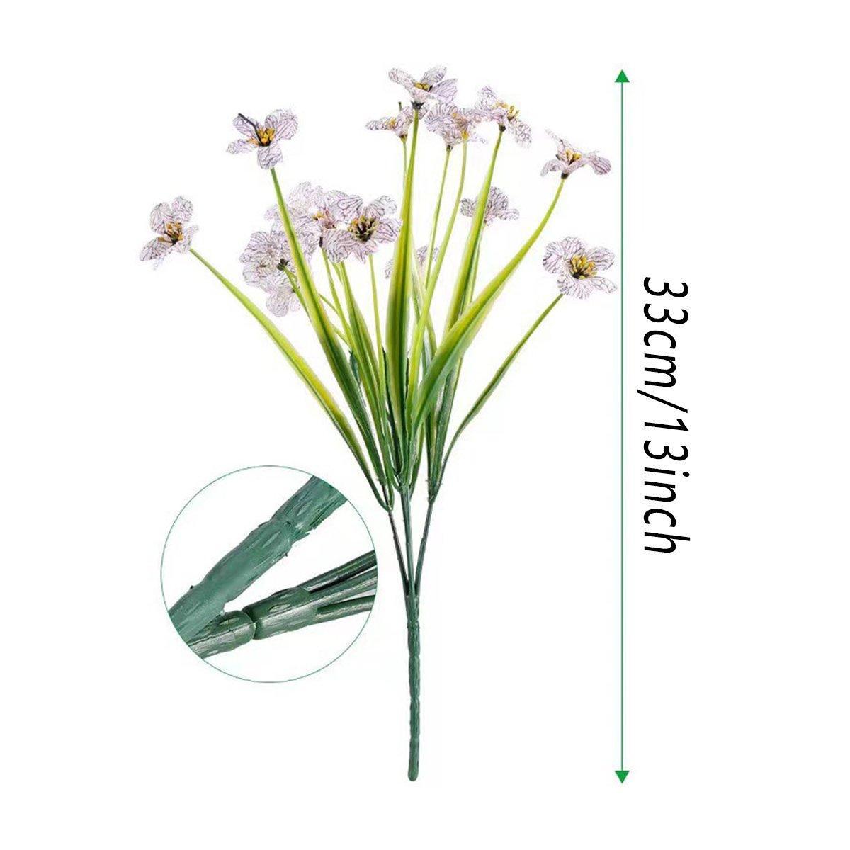 Premium Artificial Spring Grass Flowers – Orange 12 Pack