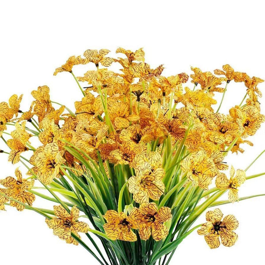 Premium Artificial Spring Grass Flowers – Orange 12 Pack