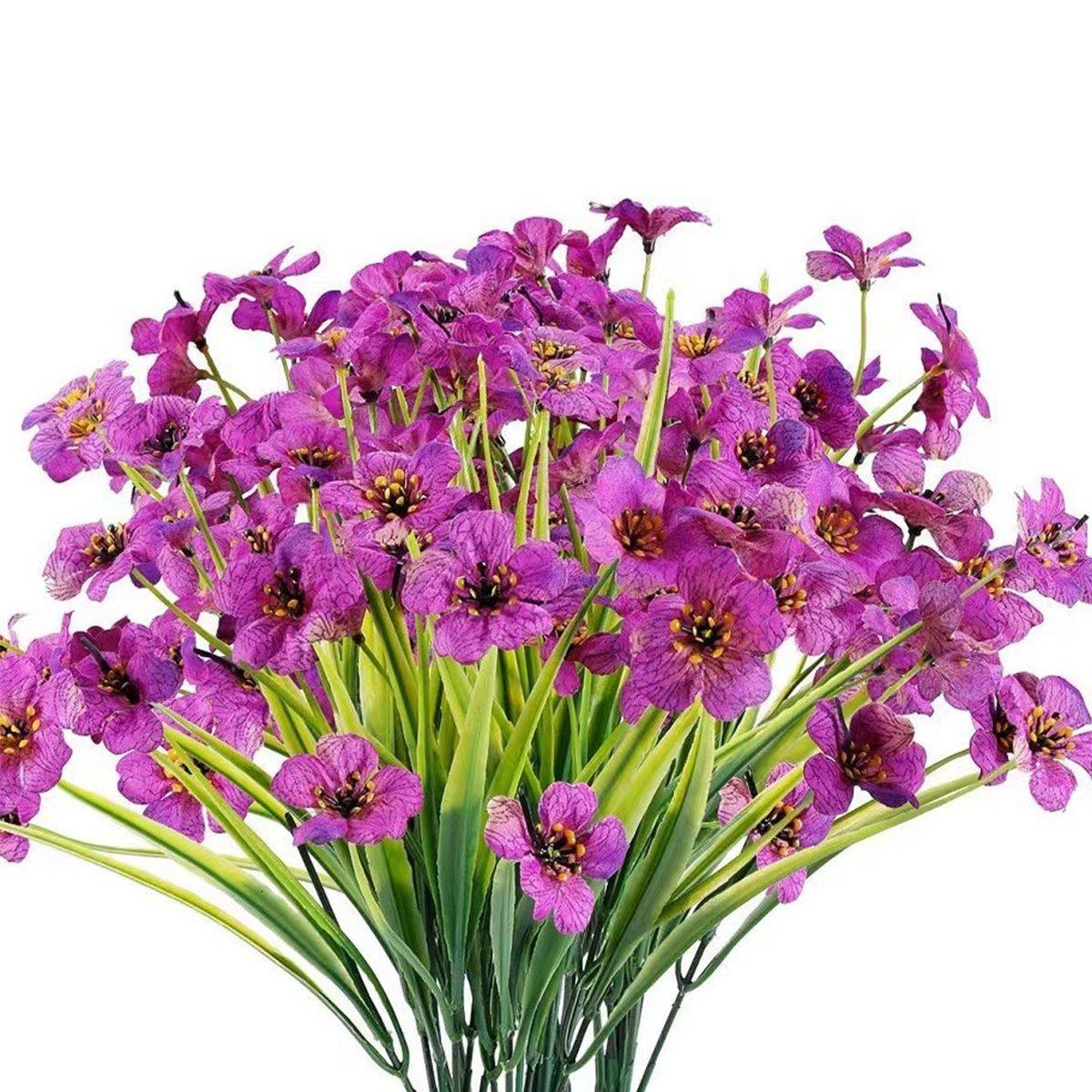 Premium Artificial Spring Grass Flowers – Orange 12 Pack