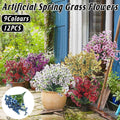 Premium Artificial Spring Grass Flowers – Peach 12 Pack