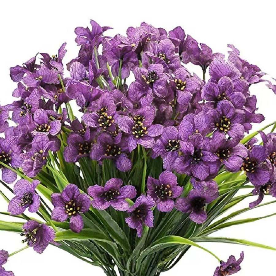 Premium Artificial Spring Grass Flowers – Purple 12 Pack