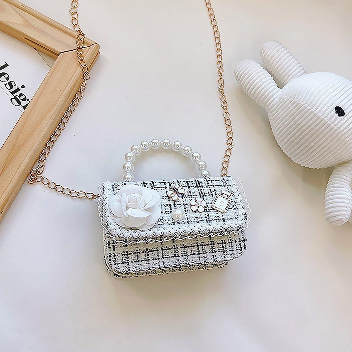 Premium Green Girls Small Square Princess Chain Shoulder Bag