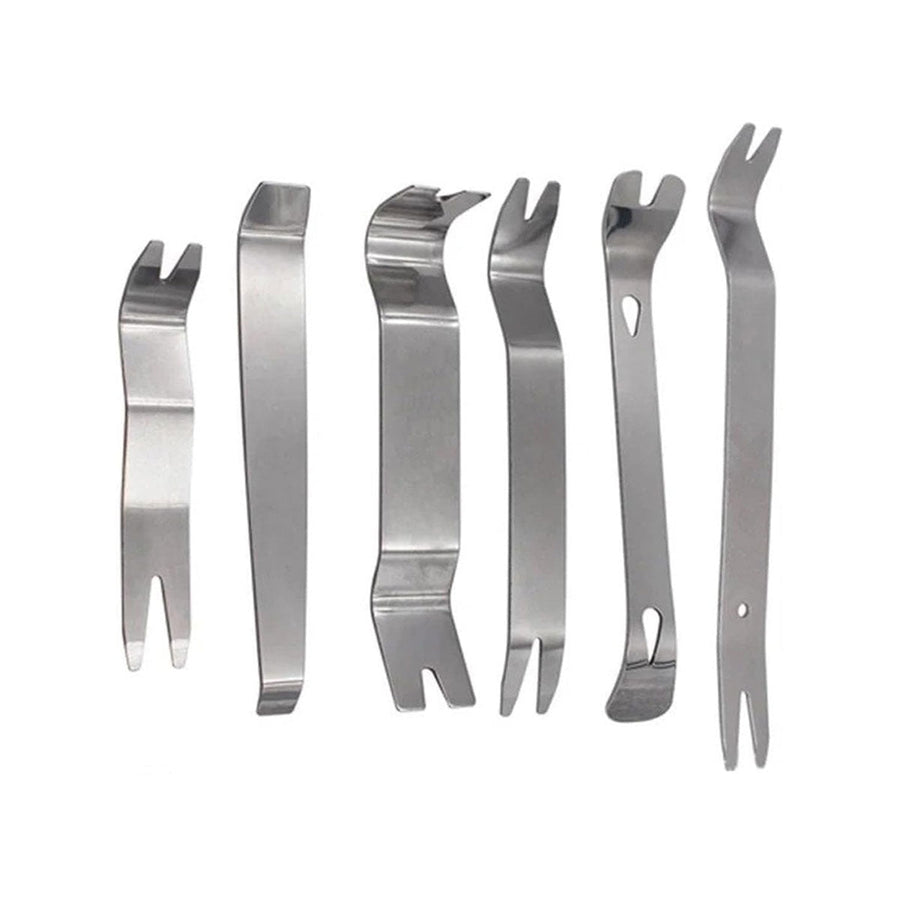 Premium 6 Piece Metal Pry Bar Fastener Remover Tool Set