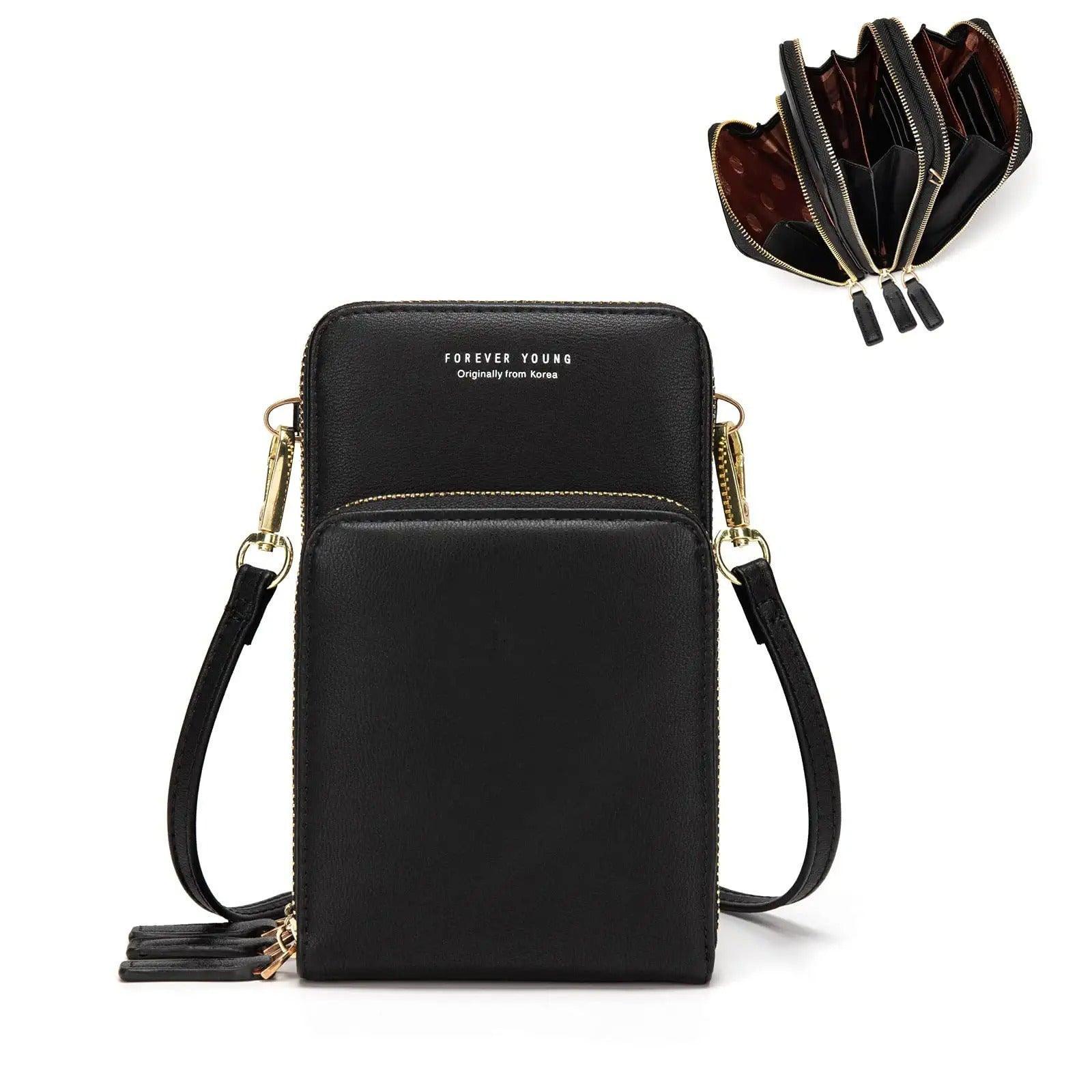 Premium Dark Pink Women's RFID Touchscreen Crossbody Phone Purse