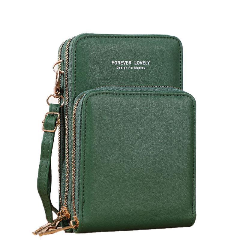 Premium Green Women's RFID Touchscreen Crossbody Phone Purse