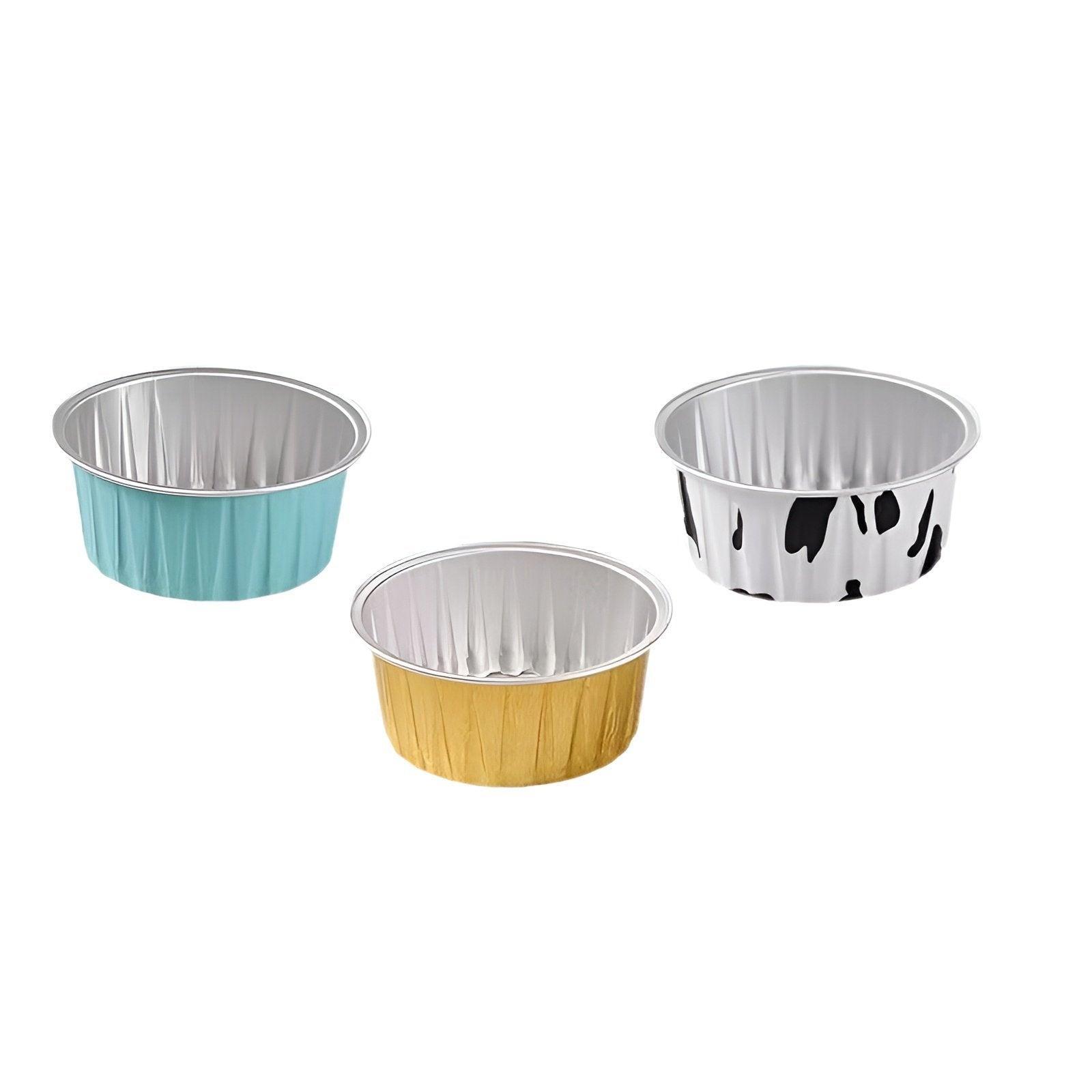 100-Pack Food Grade Aluminum Foil Pudding Cups with Lids - SuperSaverAU - view 2
