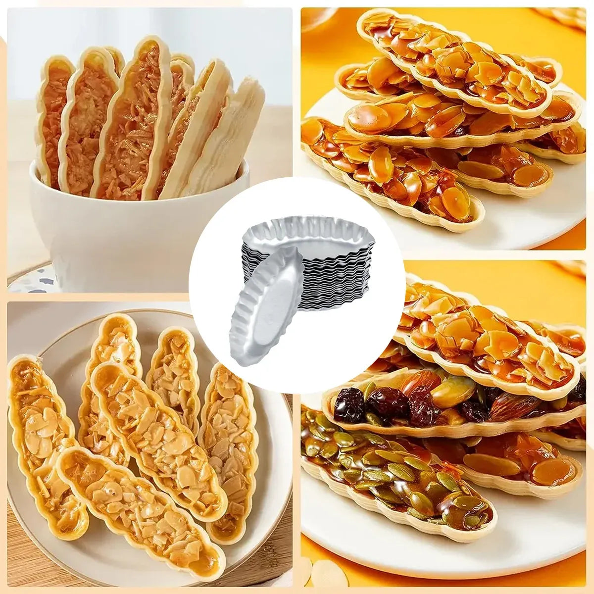 Premium Boat-Shaped Aluminium Tart Moulds – 10 Pack