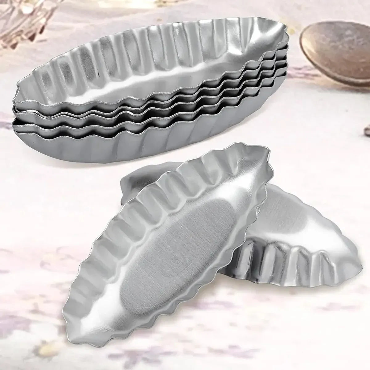 Premium Boat-Shaped Aluminium Tart Moulds – 10 Pack