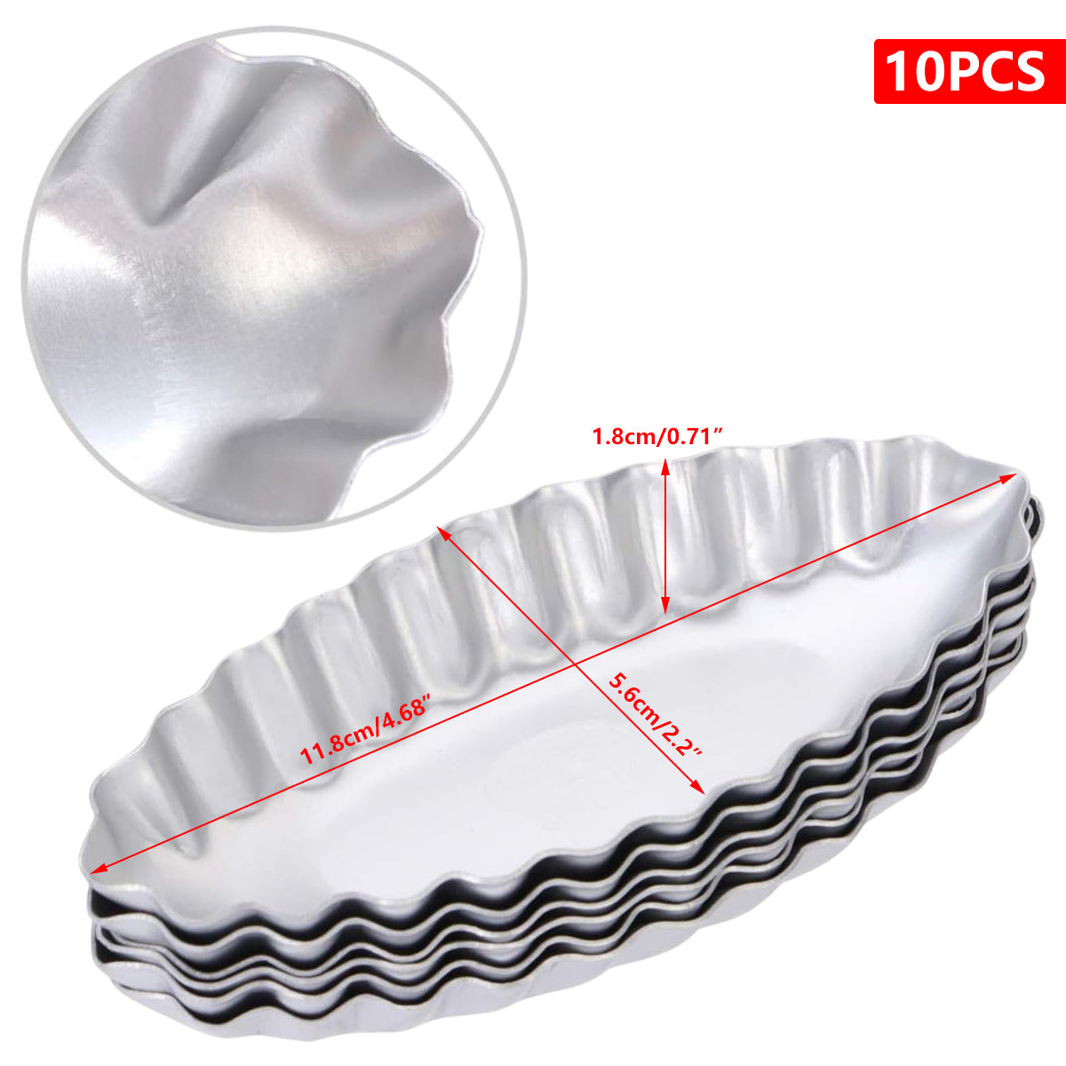 Premium Boat-Shaped Aluminium Tart Moulds – 10 Pack