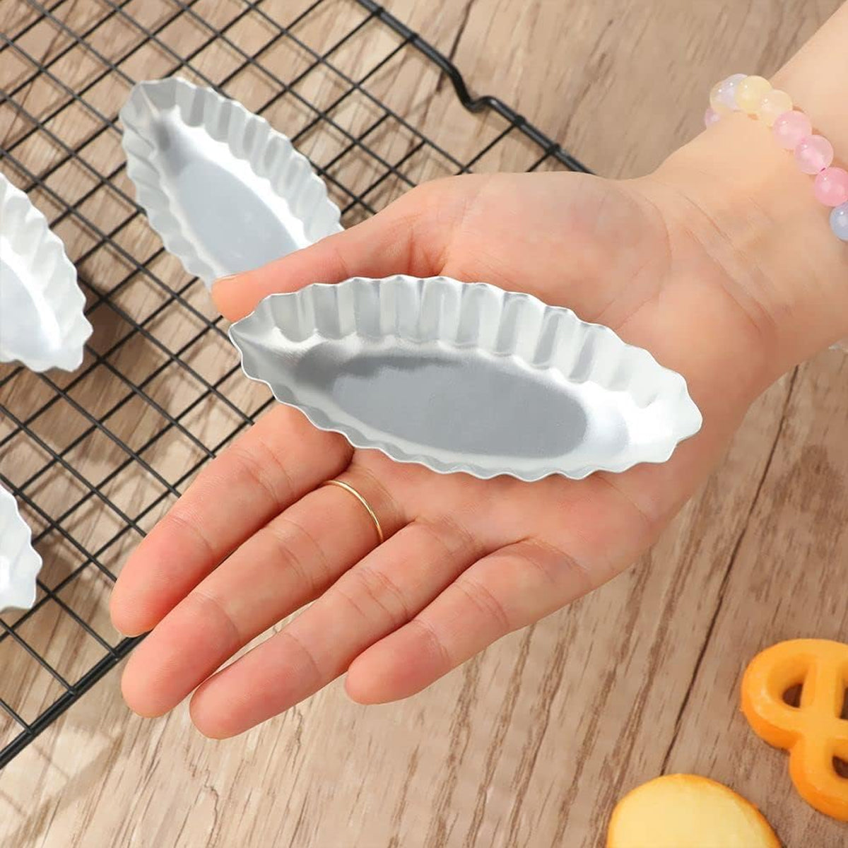 Premium Boat-Shaped Aluminium Tart Moulds – 10 Pack